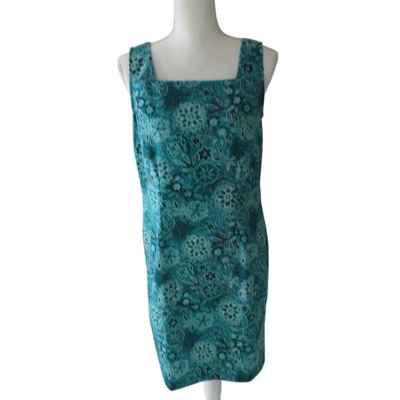 Studio 1940 Women's Blue Floral Print Sleeveless Zip Back Dress Size 6 - Picture 1 of 10